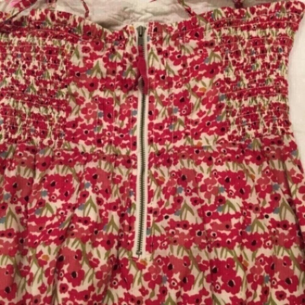 American Eagle Spaghetti Strap Floral Red Summer Dress - Picture 5 of 8